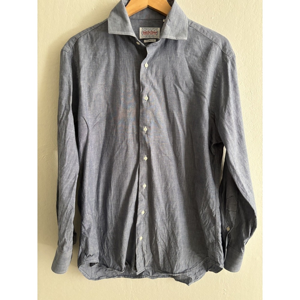 Cable Car Clothiers Shirt‎ Mens 17 34 Blue Tailored Fit Regent Street Made USA